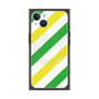 プレミアムスクエアケース with MagSafe［ Big Stripe - Green × Yellow ］
