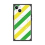 プレミアムスクエアケース with MagSafe［ Big Stripe - Green × Yellow ］