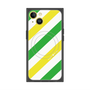 プレミアムスクエアケース with MagSafe［ Big Stripe - Green × Yellow ］