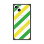 プレミアムスクエアケース with MagSafe［ Big Stripe - Green × Yellow ］