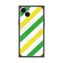 プレミアムスクエアケース with MagSafe［ Big Stripe - Green × Yellow ］