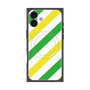 プレミアムスクエアケース with MagSafe［ Big Stripe - Green × Yellow ］