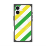 プレミアムスクエアケース with MagSafe［ Big Stripe - Green × Yellow ］