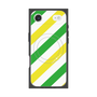 プレミアムスクエアケース with MagSafe［ Big Stripe - Green × Yellow ］