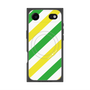 プレミアムスクエアケース with MagSafe［ Big Stripe - Green × Yellow ］