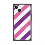 プレミアムスクエアケース with MagSafe［ Big Stripe - Purple × Pink ］