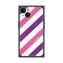 プレミアムスクエアケース with MagSafe［ Big Stripe - Purple × Pink ］