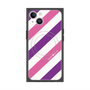 プレミアムスクエアケース with MagSafe［ Big Stripe - Purple × Pink ］