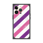 プレミアムスクエアケース with MagSafe［ Big Stripe - Purple × Pink ］