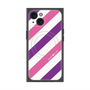 プレミアムスクエアケース with MagSafe［ Big Stripe - Purple × Pink ］