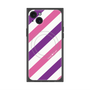 プレミアムスクエアケース with MagSafe［ Big Stripe - Purple × Pink ］