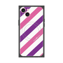 プレミアムスクエアケース with MagSafe［ Big Stripe - Purple × Pink ］