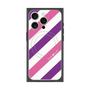 プレミアムスクエアケース with MagSafe［ Big Stripe - Purple × Pink ］
