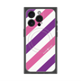 プレミアムスクエアケース with MagSafe［ Big Stripe - Purple × Pink ］