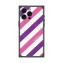 プレミアムスクエアケース with MagSafe［ Big Stripe - Purple × Pink ］