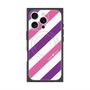 プレミアムスクエアケース with MagSafe［ Big Stripe - Purple × Pink ］