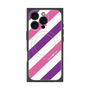 プレミアムスクエアケース with MagSafe［ Big Stripe - Purple × Pink ］