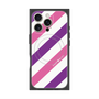 プレミアムスクエアケース with MagSafe［ Big Stripe - Purple × Pink ］
