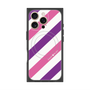 プレミアムスクエアケース with MagSafe［ Big Stripe - Purple × Pink ］