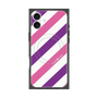プレミアムスクエアケース with MagSafe［ Big Stripe - Purple × Pink ］