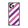 プレミアムスクエアケース with MagSafe［ Big Stripe - Purple × Pink ］