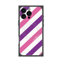 プレミアムスクエアケース with MagSafe［ Big Stripe - Purple × Pink ］