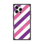 プレミアムスクエアケース with MagSafe［ Big Stripe - Purple × Pink ］