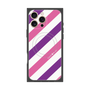 プレミアムスクエアケース with MagSafe［ Big Stripe - Purple × Pink ］