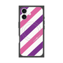 プレミアムスクエアケース with MagSafe［ Big Stripe - Purple × Pink ］