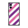 プレミアムスクエアケース with MagSafe［ Big Stripe - Purple × Pink ］