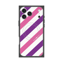 プレミアムスクエアケース with MagSafe［ Big Stripe - Purple × Pink ］