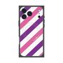 プレミアムスクエアケース with MagSafe［ Big Stripe - Purple × Pink ］