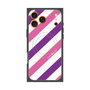 プレミアムスクエアケース with MagSafe［ Big Stripe - Purple × Pink ］