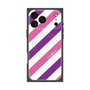 プレミアムスクエアケース with MagSafe［ Big Stripe - Purple × Pink ］