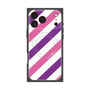 プレミアムスクエアケース with MagSafe［ Big Stripe - Purple × Pink ］