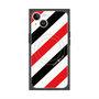プレミアムスクエアケース with MagSafe［ Big Stripe - Red × Black ］