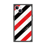 プレミアムスクエアケース with MagSafe［ Big Stripe - Red × Black ］