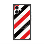 プレミアムスクエアケース with MagSafe［ Big Stripe - Red × Black ］