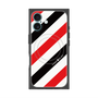 プレミアムスクエアケース with MagSafe［ Big Stripe - Red × Black ］