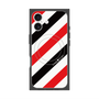 プレミアムスクエアケース with MagSafe［ Big Stripe - Red × Black ］
