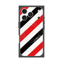 プレミアムスクエアケース with MagSafe［ Big Stripe - Red × Black ］