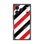 プレミアムスクエアケース with MagSafe［ Big Stripe - Red × Black ］