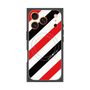 プレミアムスクエアケース with MagSafe［ Big Stripe - Red × Black ］