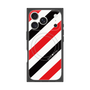 プレミアムスクエアケース with MagSafe［ Big Stripe - Red × Black ］
