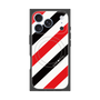 プレミアムスクエアケース with MagSafe［ Big Stripe - Red × Black ］