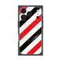 プレミアムスクエアケース with MagSafe［ Big Stripe - Red × Black ］