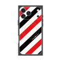 プレミアムスクエアケース with MagSafe［ Big Stripe - Red × Black ］