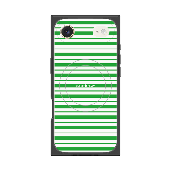プレミアムスクエアケース with MagSafe［ Small Border - Green ］