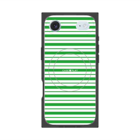 プレミアムスクエアケース with MagSafe［ Small Border - Green ］