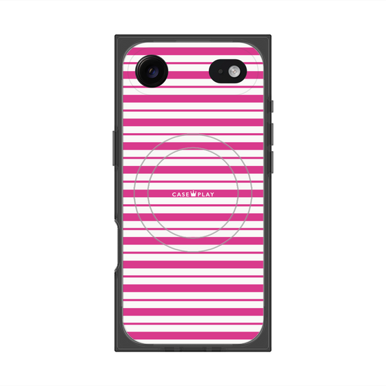 プレミアムスクエアケース with MagSafe［ Small Border - Pink ］